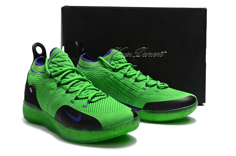 Men Nike KD 11 Green Black Blue Basketball Shoes